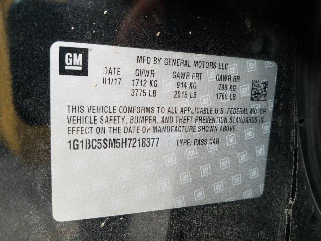 Photo 9 VIN: 1G1BC5SM5H7218377 - CHEVROLET CRUZE LS 