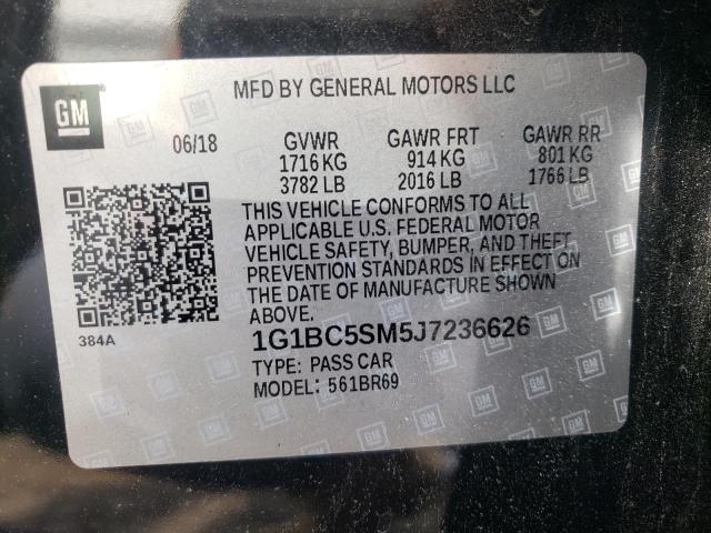 Photo 9 VIN: 1G1BC5SM5J7236626 - CHEVROLET CRUZE LS 