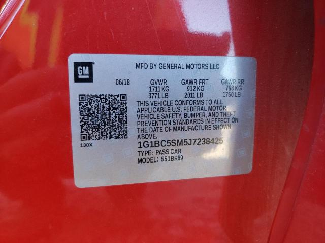 Photo 12 VIN: 1G1BC5SM5J7238425 - CHEVROLET CRUZE 