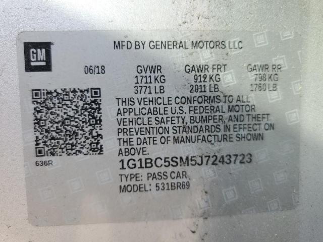 Photo 11 VIN: 1G1BC5SM5J7243723 - CHEVROLET CRUZE LS 