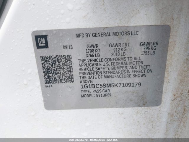 Photo 8 VIN: 1G1BC5SM5K7109179 - CHEVROLET CRUZE 