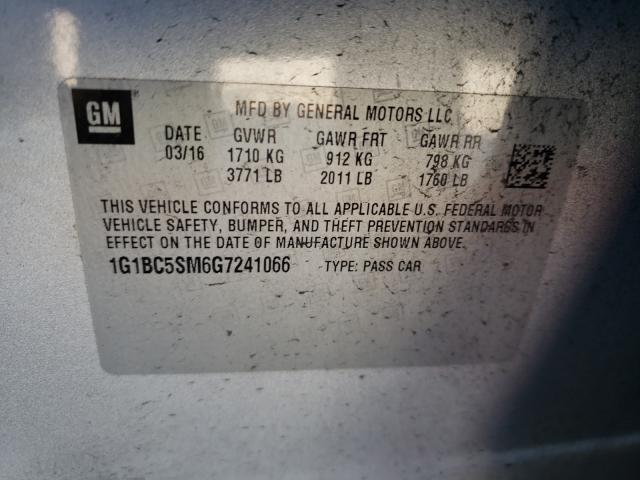 Photo 9 VIN: 1G1BC5SM6G7241066 - CHEVROLET CRUZE LS 