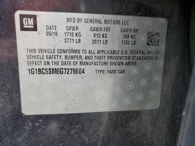 Photo 11 VIN: 1G1BC5SM6G7278604 - CHEVROLET CRUZE LS 