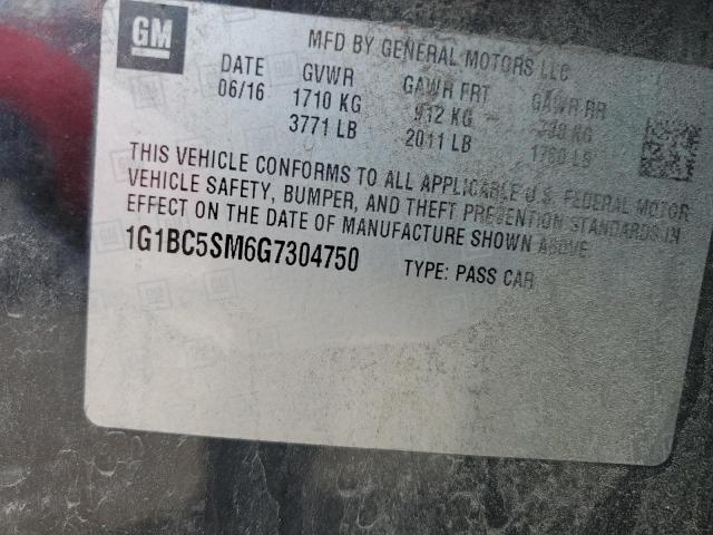 Photo 11 VIN: 1G1BC5SM6G7304750 - CHEVROLET CRUZE LS 