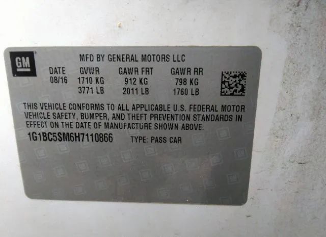 Photo 8 VIN: 1G1BC5SM6H7110866 - TOYOTA COROLLA 