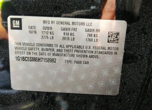 Photo 8 VIN: 1G1BC5SM6H7158982 - CHEVROLET CRUZE 