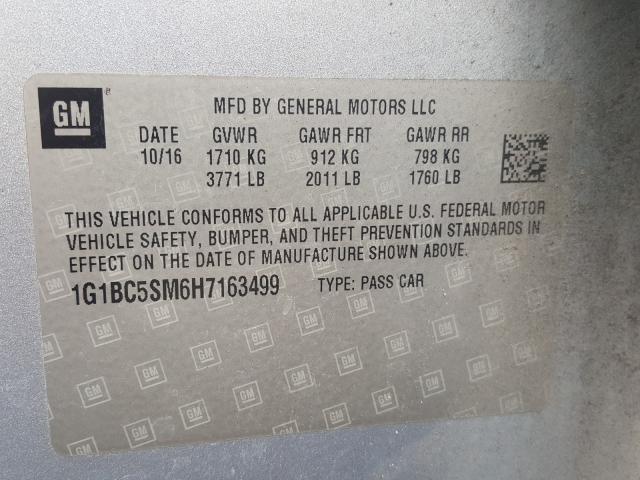 Photo 9 VIN: 1G1BC5SM6H7163499 - CHEVROLET CRUZE LS 