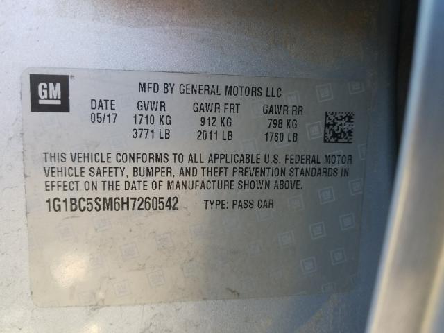 Photo 9 VIN: 1G1BC5SM6H7260542 - CHEVROLET CRUZE LS 