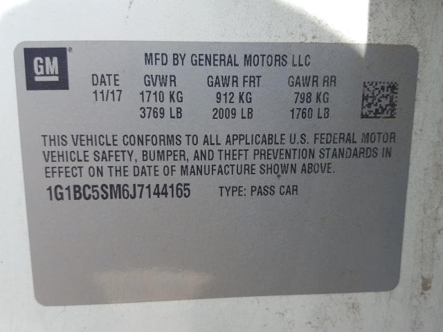 Photo 9 VIN: 1G1BC5SM6J7144165 - CHEVROLET CRUZE LS 