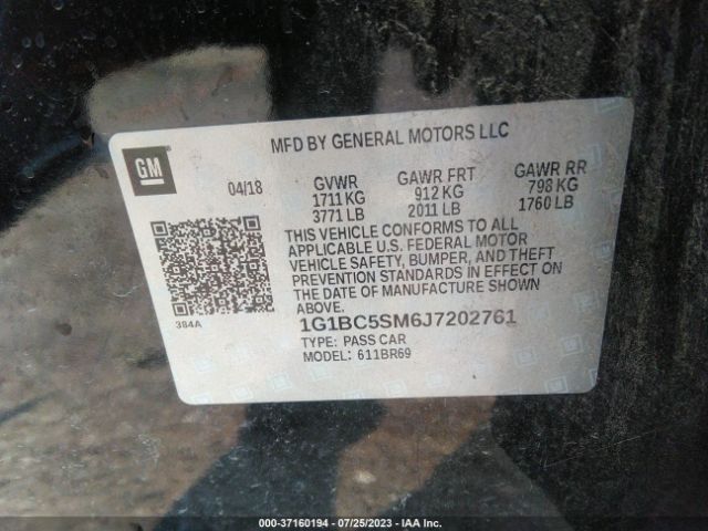 Photo 8 VIN: 1G1BC5SM6J7202761 - CHEVROLET CRUZE 