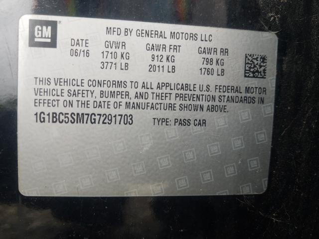 Photo 9 VIN: 1G1BC5SM7G7291703 - CHEVROLET CRUZE LS 