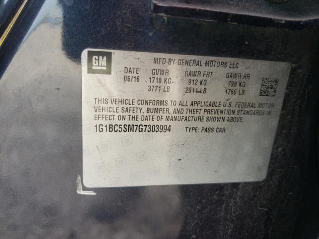 Photo 9 VIN: 1G1BC5SM7G7303994 - CHEVROLET CRUZE LS 