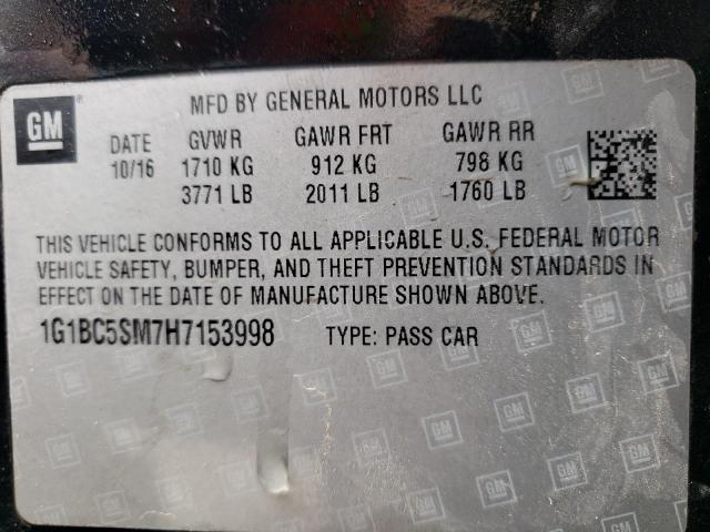 Photo 11 VIN: 1G1BC5SM7H7153998 - CHEVROLET CRUZE 