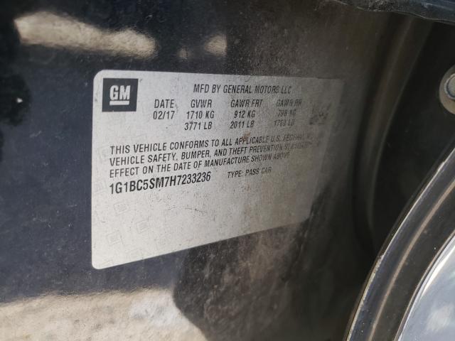 Photo 9 VIN: 1G1BC5SM7H7233236 - CHEVROLET CRUZE LS 