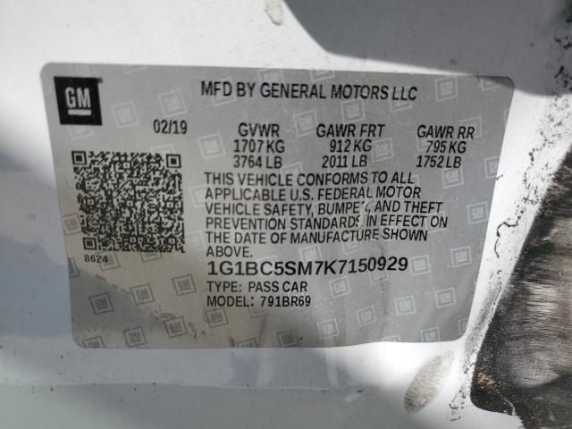 Photo 11 VIN: 1G1BC5SM7K7150929 - CHEVROLET CRUZE LS 