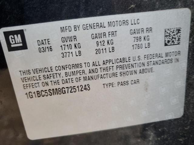 Photo 12 VIN: 1G1BC5SM8G7251243 - CHEVROLET CRUZE 