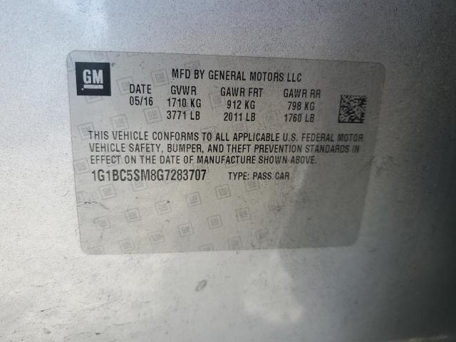 Photo 11 VIN: 1G1BC5SM8G7283707 - CHEVROLET CRUZE LS 