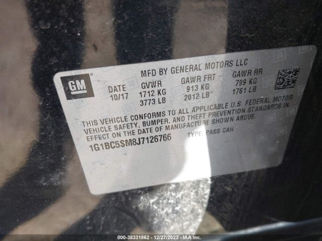 Photo 8 VIN: 1G1BC5SM8J7126766 - CHEVROLET CRUZE 