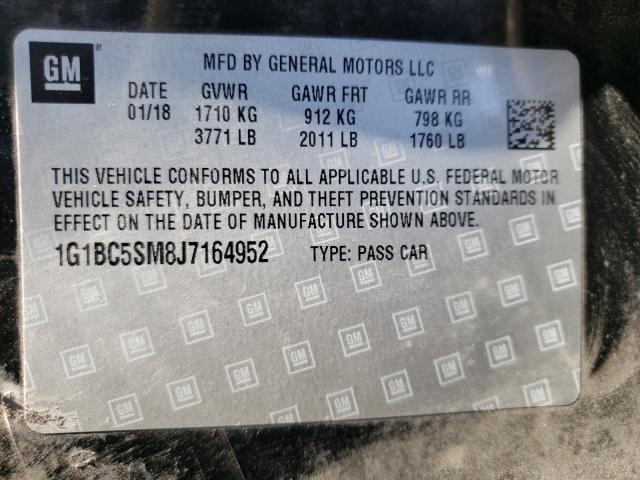 Photo 9 VIN: 1G1BC5SM8J7164952 - CHEVROLET CRUZE LS 