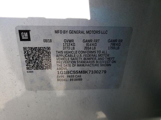 Photo 12 VIN: 1G1BC5SM8K7100279 - CHEVROLET CRUZE LS 