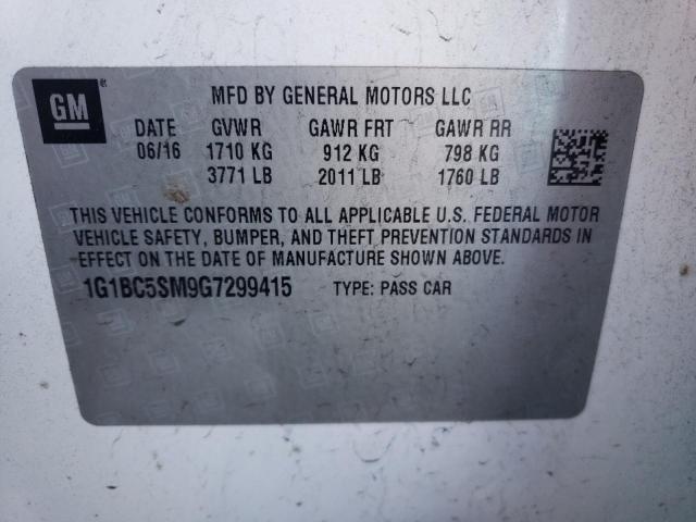 Photo 11 VIN: 1G1BC5SM9G7299415 - CHEVROLET CRUZE 