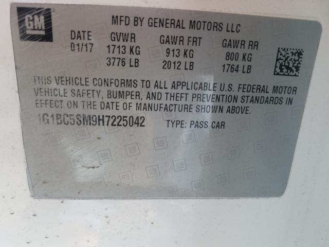 Photo 9 VIN: 1G1BC5SM9H7225042 - CHEVROLET CRUZE 