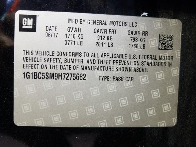 Photo 9 VIN: 1G1BC5SM9H7275682 - CHEVROLET CRUZE LS 