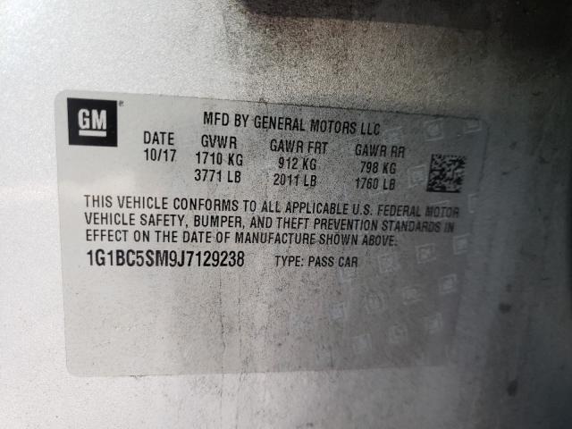 Photo 9 VIN: 1G1BC5SM9J7129238 - CHEVROLET CRUZE LS 