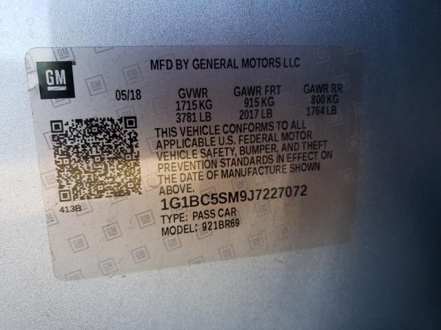 Photo 9 VIN: 1G1BC5SM9J7227072 - CHEVROLET CRUZE LS 