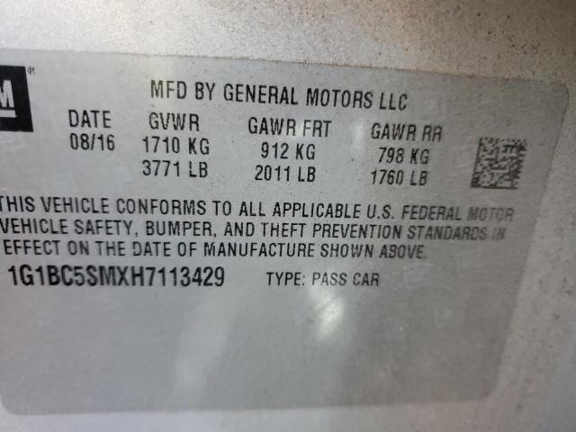 Photo 9 VIN: 1G1BC5SMXH7113429 - CHEVROLET CRUZE LS 