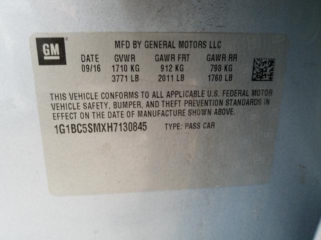 Photo 9 VIN: 1G1BC5SMXH7130845 - CHEVROLET CRUZE LS 