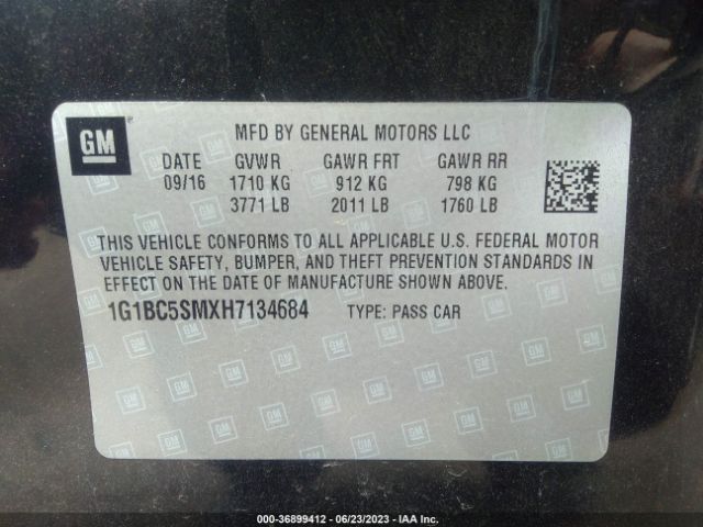 Photo 8 VIN: 1G1BC5SMXH7134684 - CHEVROLET CRUZE 