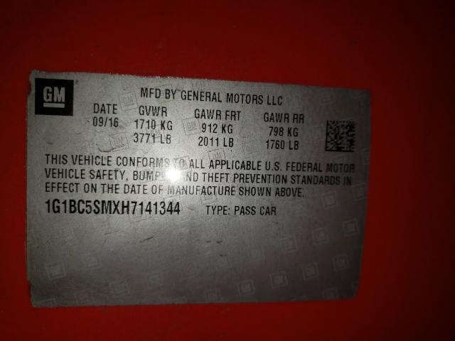 Photo 9 VIN: 1G1BC5SMXH7141344 - CHEVROLET CRUZE LS 