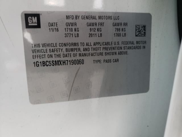 Photo 9 VIN: 1G1BC5SMXH7190060 - CHEVROLET CRUZE LS 