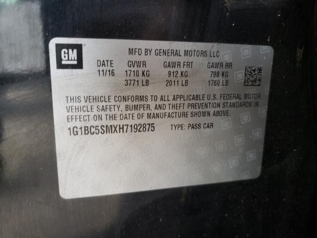 Photo 9 VIN: 1G1BC5SMXH7192875 - CHEVROLET CRUZE LS 