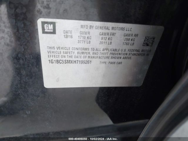 Photo 8 VIN: 1G1BC5SMXH7199261 - CHEVROLET CRUZE 