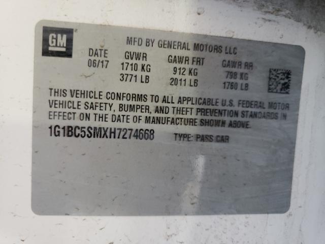 Photo 9 VIN: 1G1BC5SMXH7274668 - CHEVROLET CRUZE 