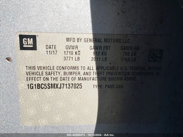 Photo 8 VIN: 1G1BC5SMXJ7137025 - CHEVROLET CRUZE 