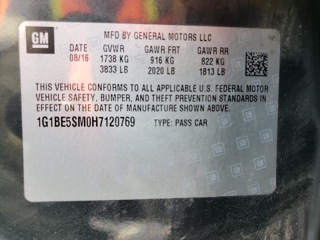 Photo 9 VIN: 1G1BE5SM0H7120769 - CHEVROLET CRUZE LT 