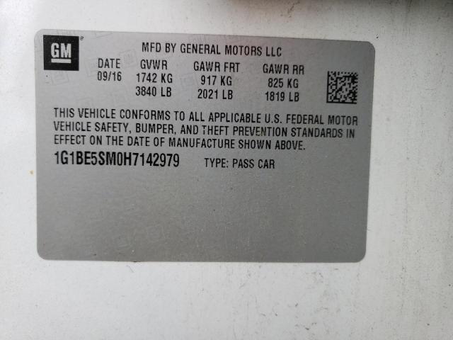 Photo 12 VIN: 1G1BE5SM0H7142979 - CHEVROLET CRUZE LT 