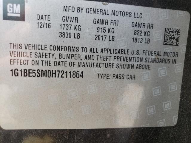 Photo 9 VIN: 1G1BE5SM0H7211864 - CHEVROLET CRUZE 