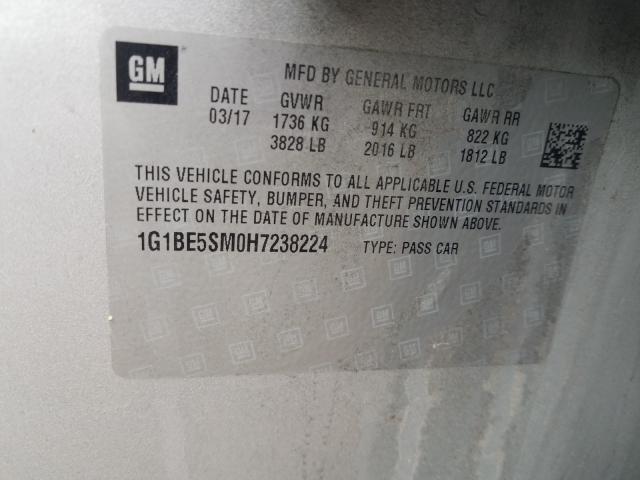 Photo 9 VIN: 1G1BE5SM0H7238224 - CHEVROLET CRUZE 