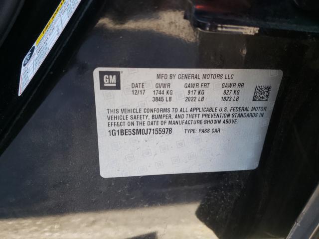 Photo 9 VIN: 1G1BE5SM0J7155978 - CHEVROLET CRUZE LT 