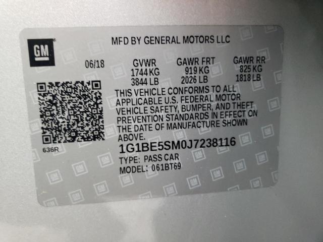 Photo 11 VIN: 1G1BE5SM0J7238116 - CHEVROLET CRUZE LT 