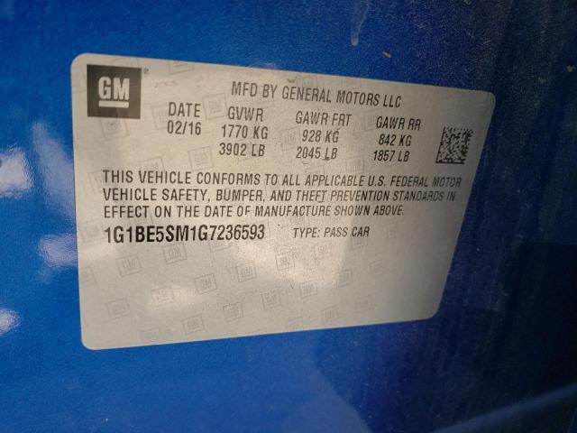 Photo 9 VIN: 1G1BE5SM1G7236593 - CHEVROLET CRUZE LT 