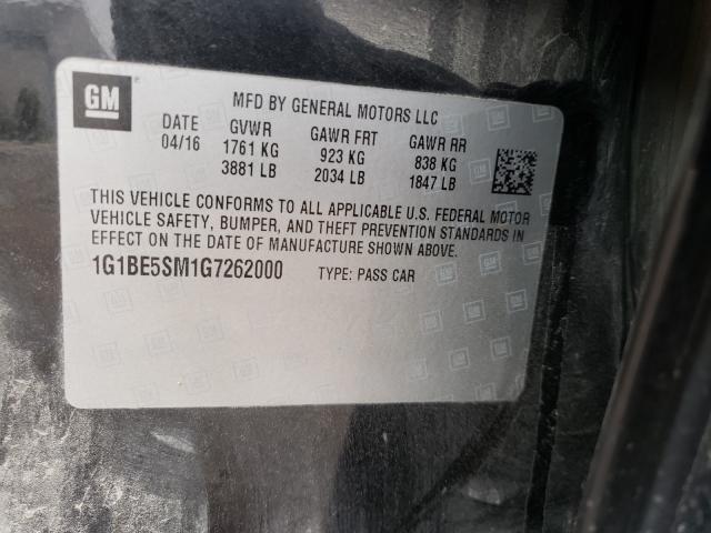 Photo 9 VIN: 1G1BE5SM1G7262000 - CHEVROLET CRUZE LT 