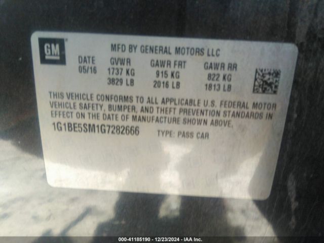 Photo 8 VIN: 1G1BE5SM1G7282666 - CHEVROLET CRUZE 