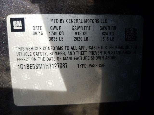 Photo 9 VIN: 1G1BE5SM1H7127987 - CHEVROLET CRUZE LT 