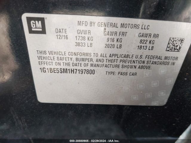 Photo 8 VIN: 1G1BE5SM1H7197800 - CHEVROLET CRUZE 