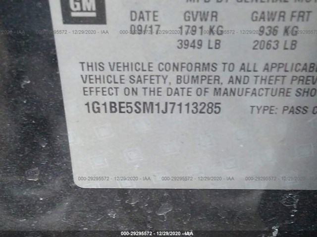 Photo 8 VIN: 1G1BE5SM1J7113285 - CHEVROLET CRUZE 